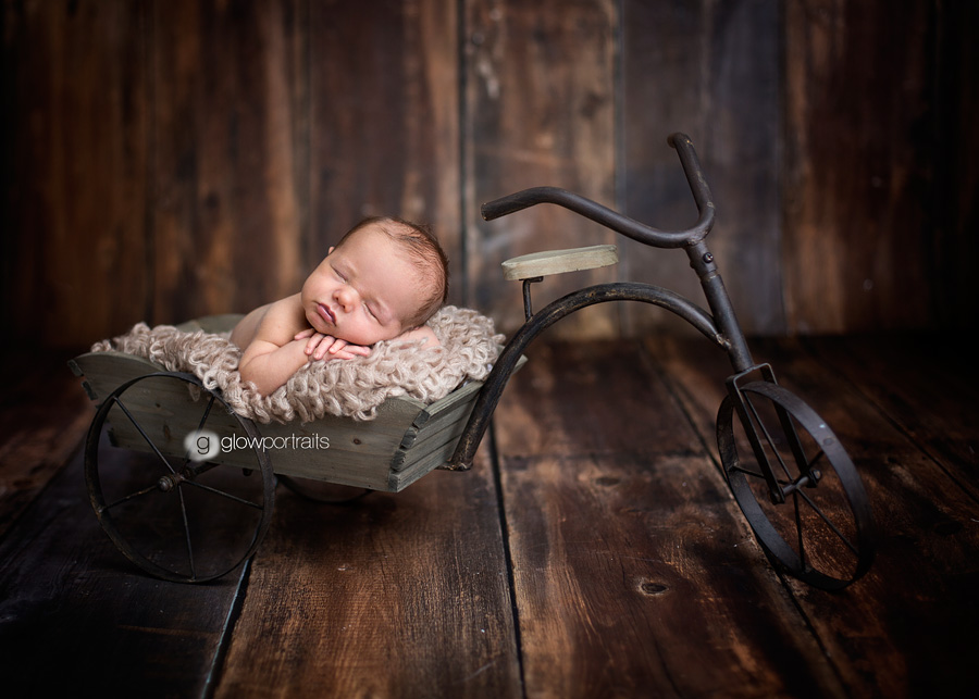 fort st john, bc newborn photographer newborn in bike prop, photography props