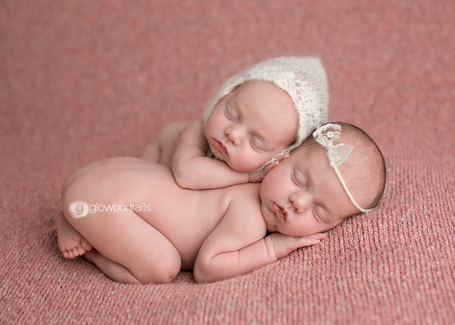 newborn beanbag twin pose