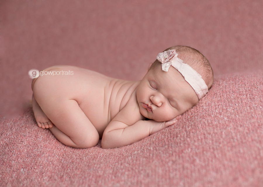 dawson creek, bc newborn photographer bum in air pose, beanbag pose