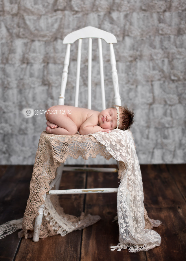 fort st john newborn photographer baby on chair