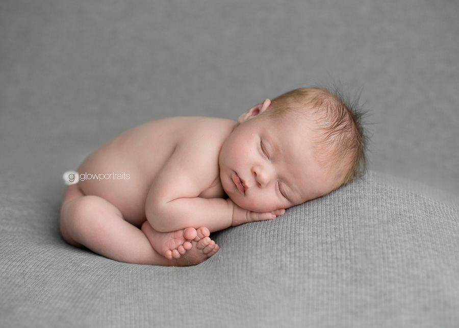 baby photographer fort st john, bc taco pose for newborn on beanbag