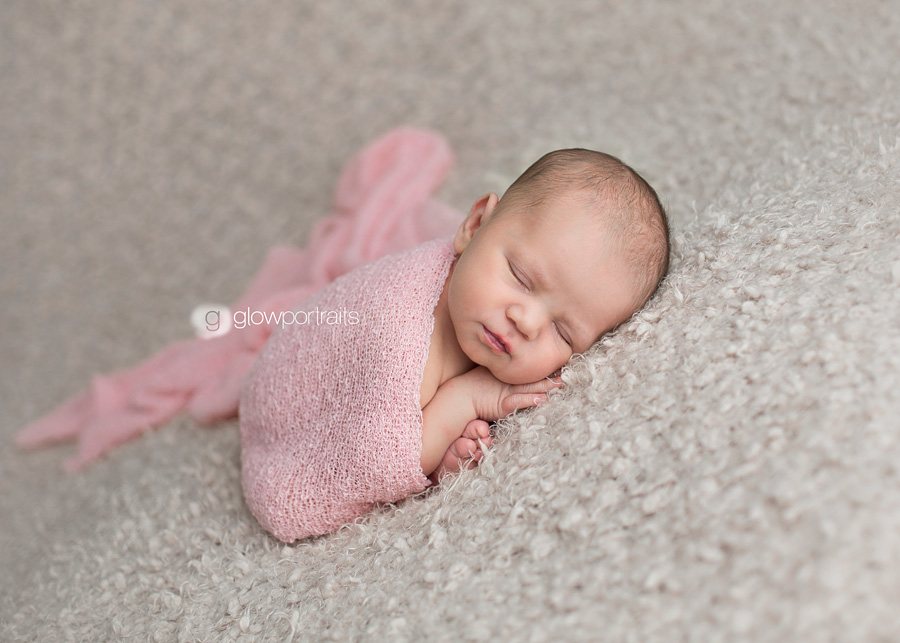 fort st john newborn photographer newborn baby girl pink wrap