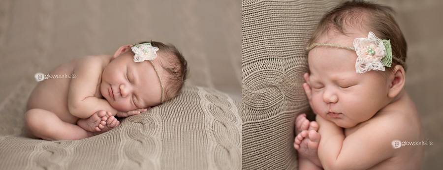 newborn baby in taco pose