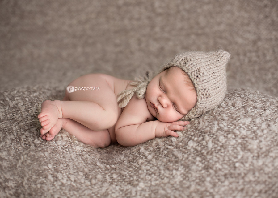 cute beanbag newborn pose
