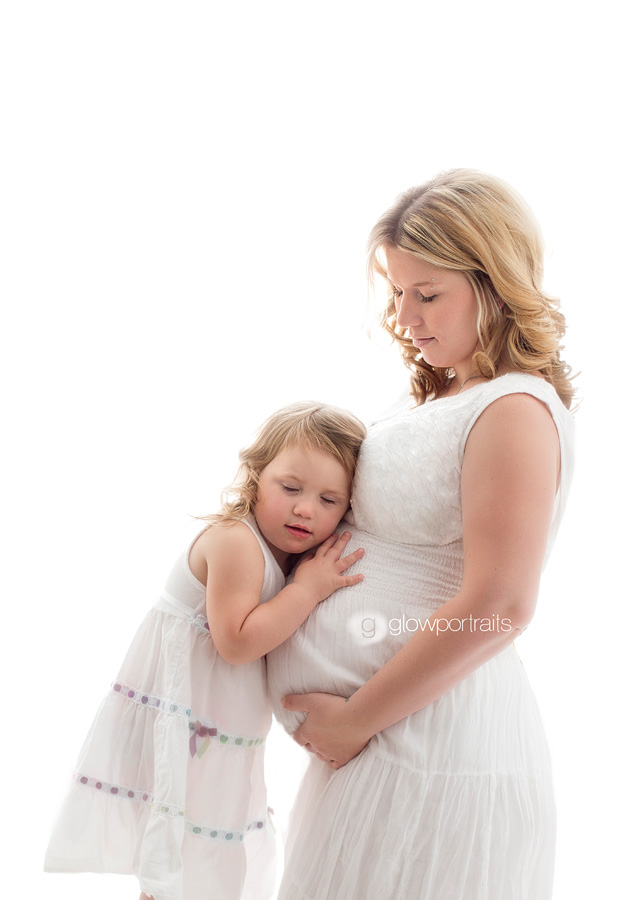 mom and daughter pose