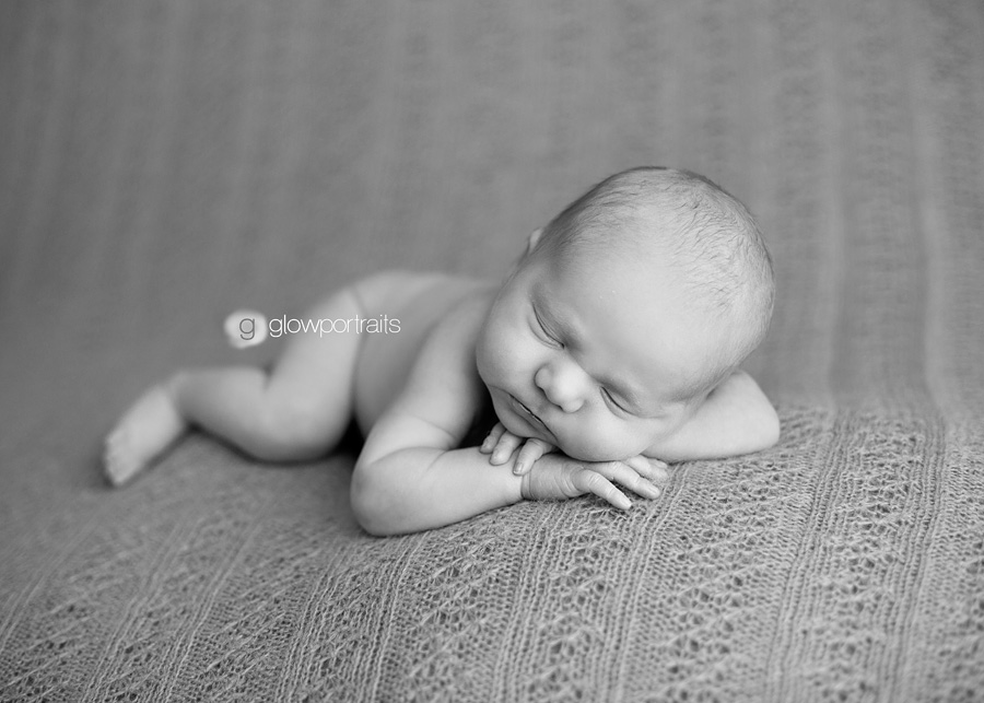 newborn black and white image