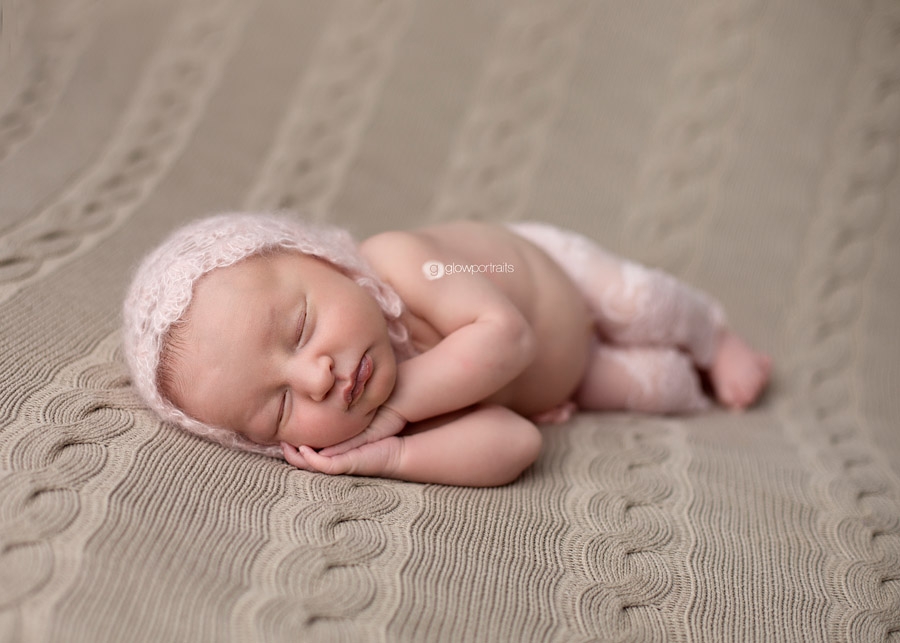 lying side pose for newborn photography