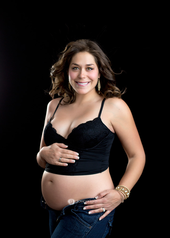 pregnant lady wearing black top