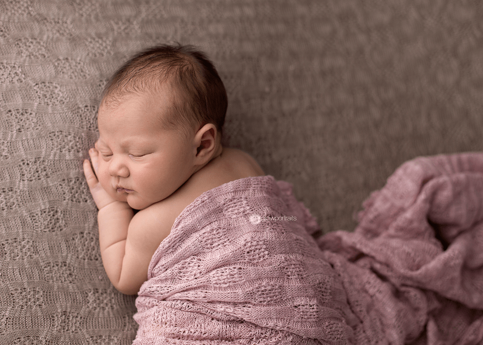 flowing fabric on baby girl