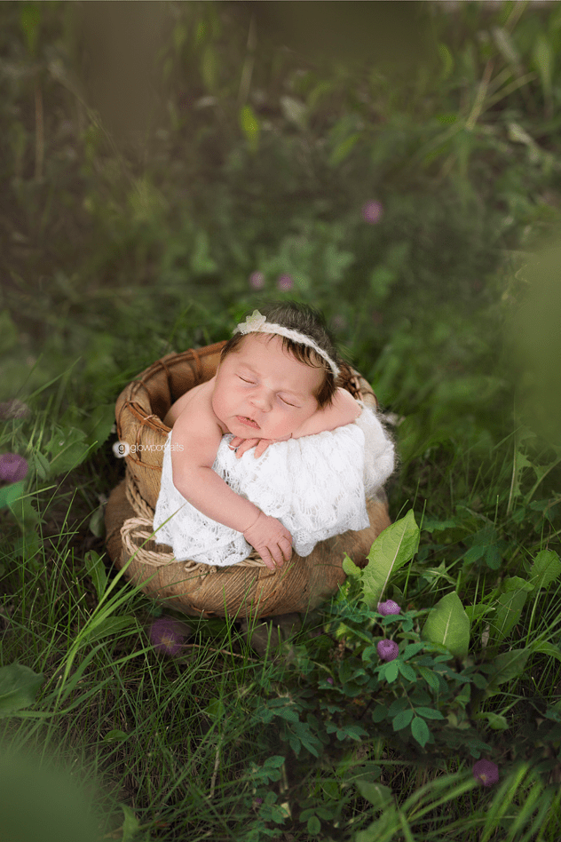 outdoor glow portraits newborn